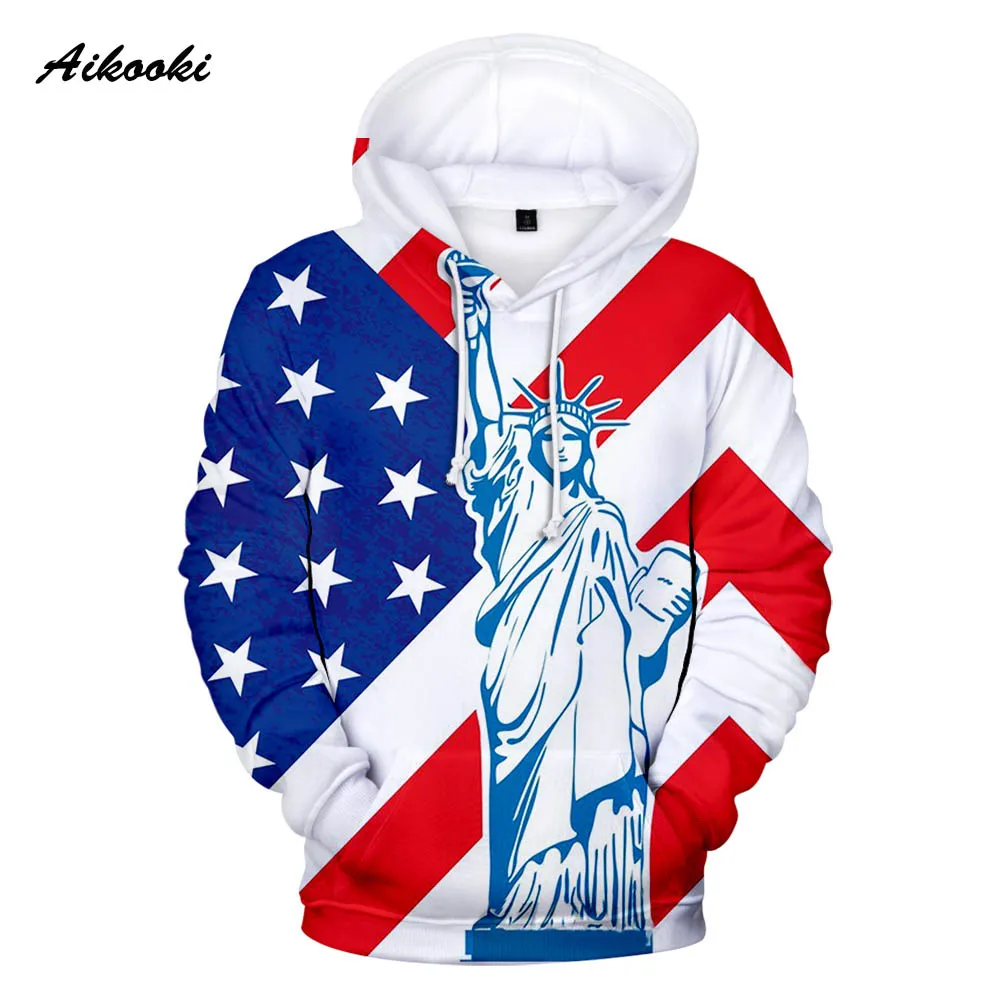 Nové Aikooki USA Hoodies Muži/Ženy, Mikiny JÚLA ŠTVRTÝ Hoodies Spojených Štátov Amerických Deň Nezávislosti Hoody 3D Národnej Vlajky
