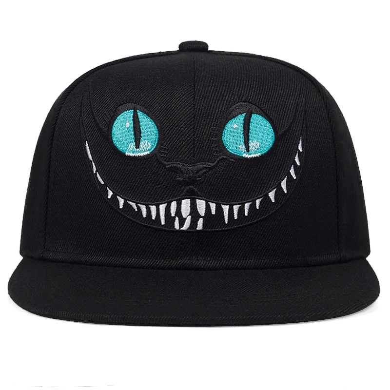 Nové Cheshire Cat Výšivky šiltovku Roztomilý Smajlík Snapback Čiapky Mužov a Žien Univerzálny Bavlna Klobúk Nastaviteľné Hip Hop klobúk