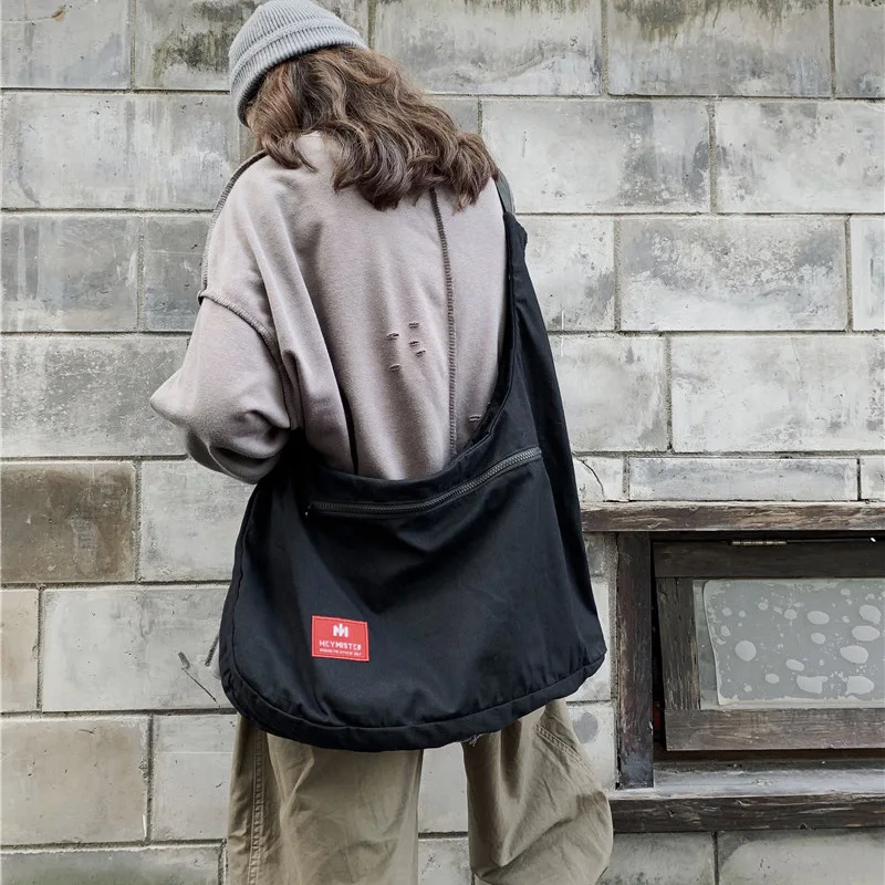 Nové Hrudníka Taška Mužov Funkčná Vesta Kórea Harajuku Street Style Veľkú Kapacitu Crossbody Taška pre Ženy Black Cotten Messenger Taška