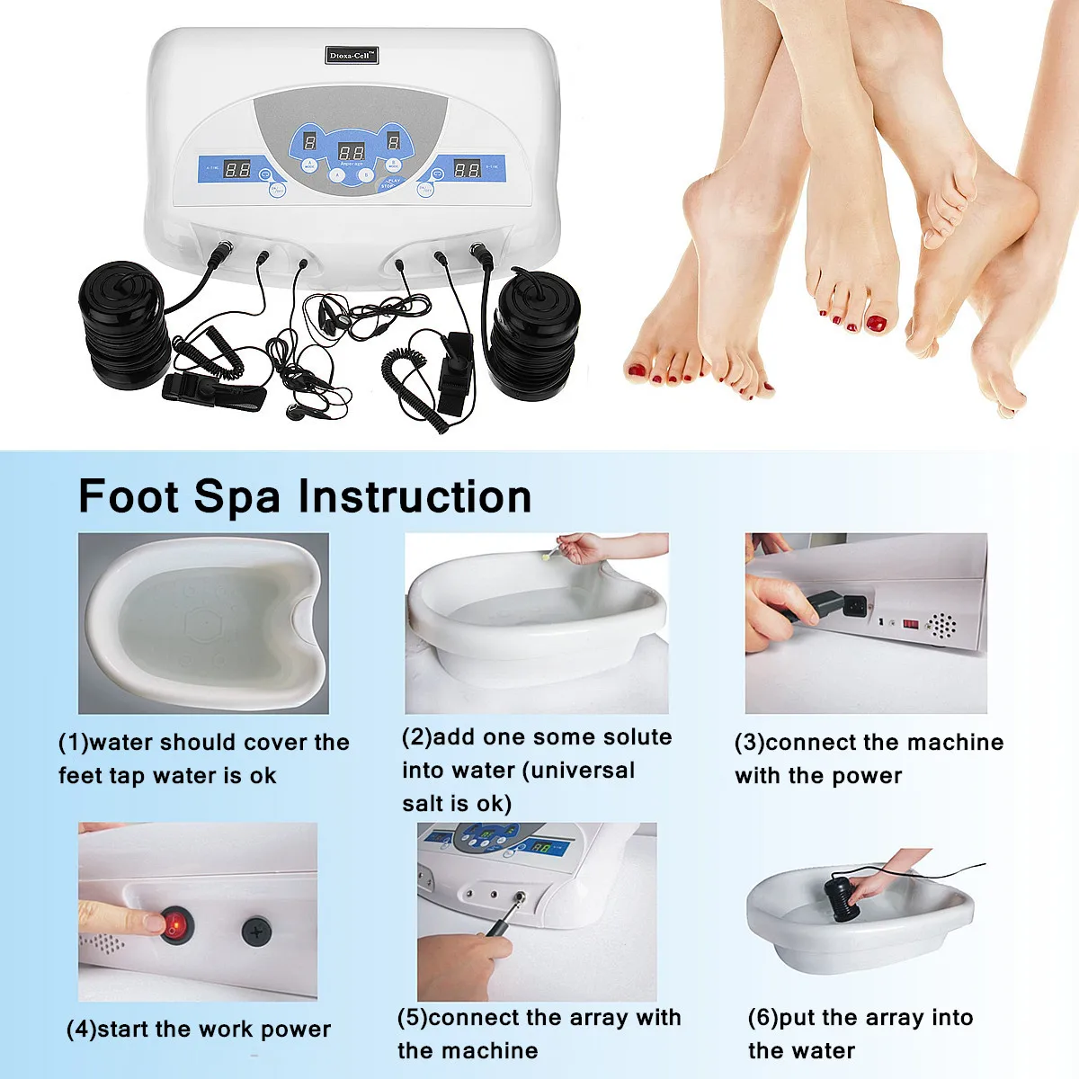 Nové Krvný Obeh Duálny Detox Nohy Spa/Ion Nohy Detox Spa Kúpeľ/Iónové Cleanse Detoxikačný Kúpeľ Nôh Domov Masáž Stroj Relax