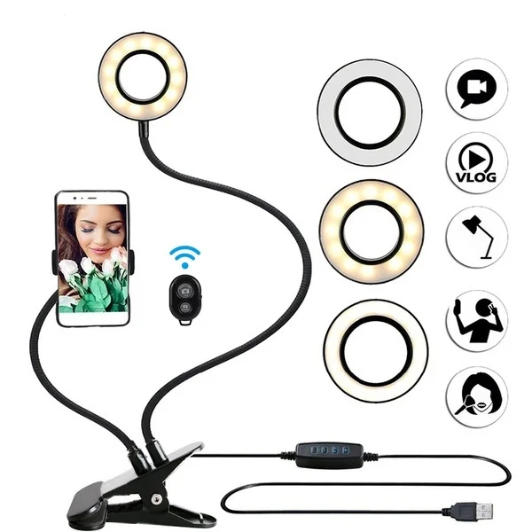 Nové Led Selfie Krúžok Svetlo Photo Studio Selfie LED Prsteň s Mobilným Telefónom Držiak pre Live Stream Krúžok Svetlo s Bluetooth