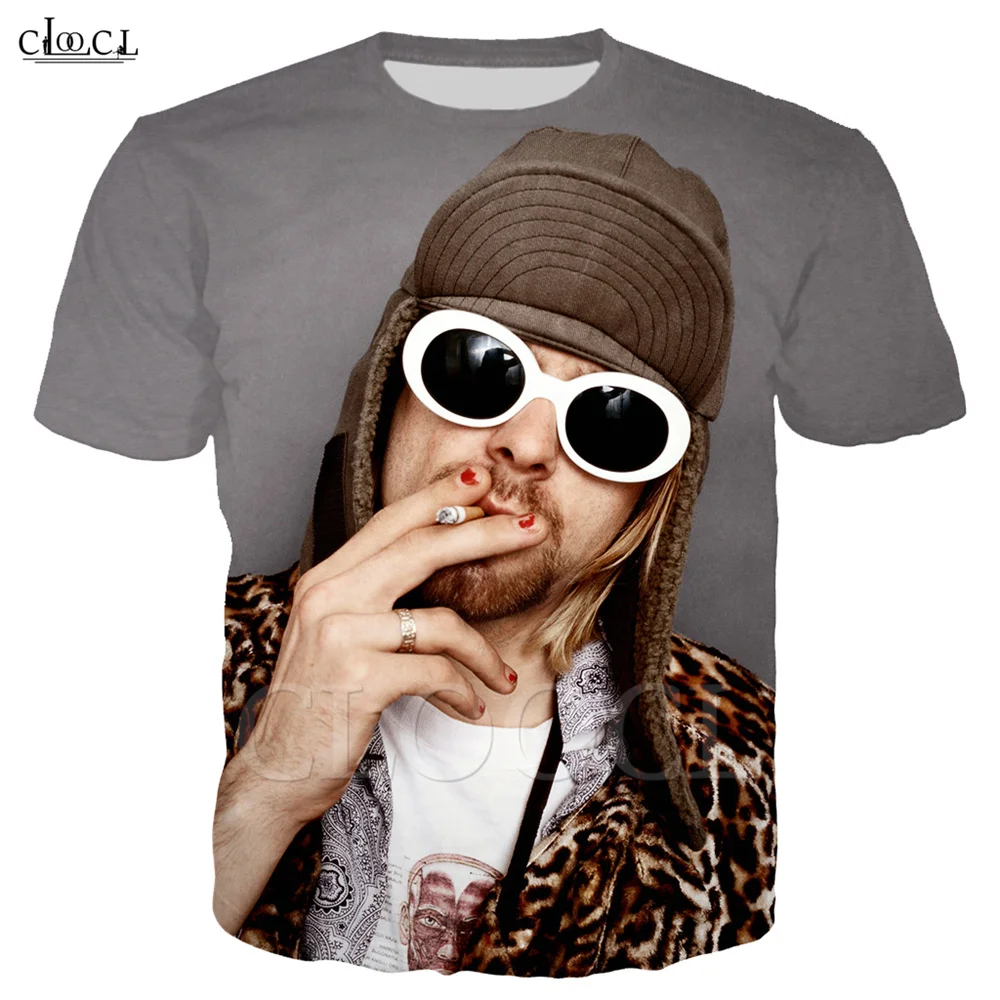 Nové Módne Spevák Kurt Donald Cobain T Shirt 3D Tlač Muži Ženy Krátky Rukáv T Shirt Bežné Pár Pulóvre