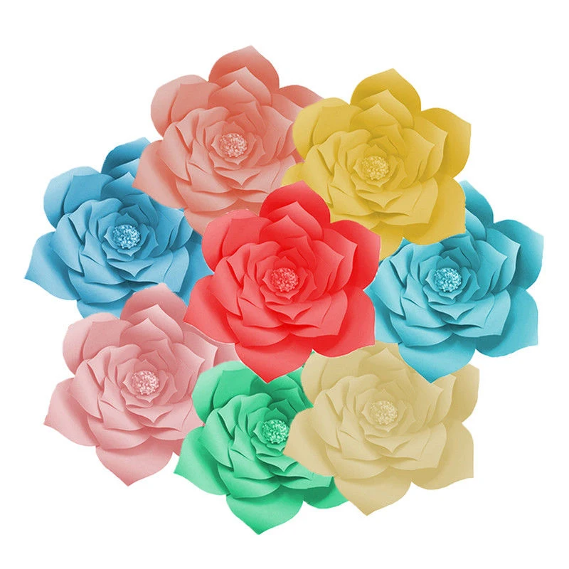 Nové Papierové kvety Pozadie Steny 30 cm Obrie Ruže, Kvety DIY Svadobné Party Decor