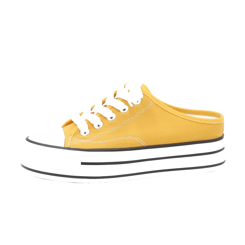 Nové Plátno Topánky Ženy Platformu 2019 Pol Papuče Kliny Vysoké Podpätky Robustné Topánky Žltá Tenisky Žena Zapatillas Mujer Bežné