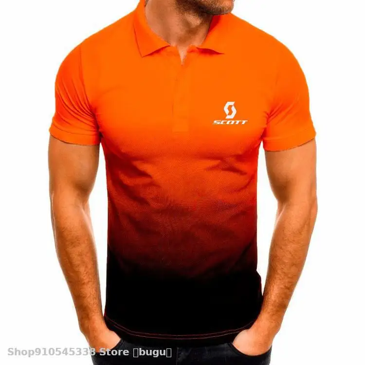 Nové Polo Shirt Mens Príležitostných Vysokej Kvality bicykli jazda na Bicykli za scott Muž Topy Oblečenie Mužov 3D gradient-krátke rukávy polo tričko