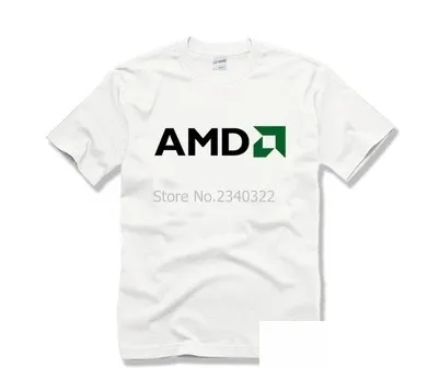 Nové prišiel-krátke rukávy bavlna AMD T-tričko s logom procesora SA Počítač CPU osobnosti T tričko