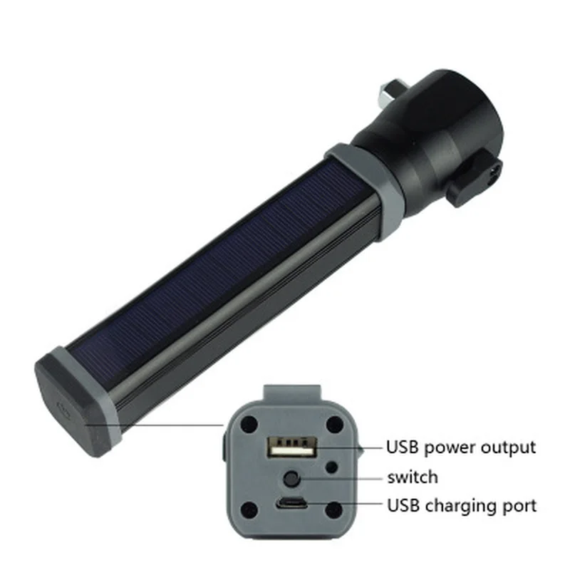 Nové Silné Svetlo, Blesk, USB Solárne Nabíjanie Nepremokavé Vonkajšie Multifunkčné Prenosné Núdzové Hliníkovej Zliatiny Baterka