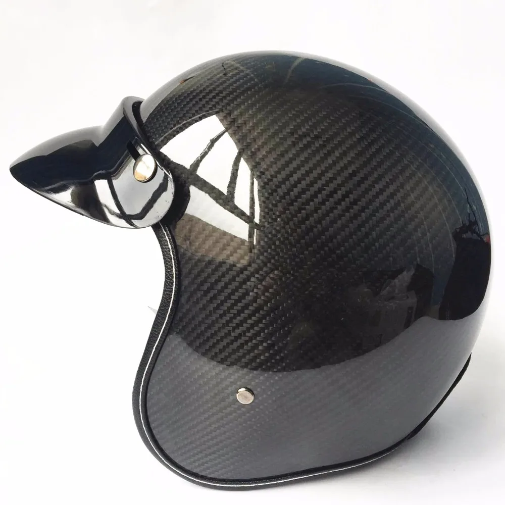 Nové Svetlo kvalitných Uhlíkových vlákien motocross prilby vintage retro 3/4 otvorenie tvár prilba 