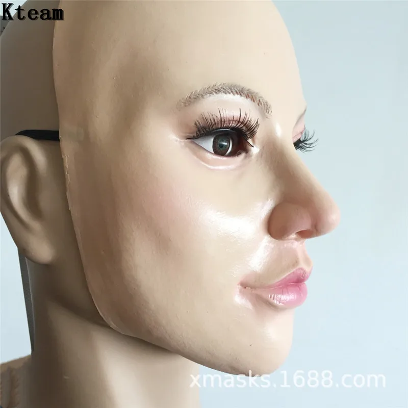 Nové Ženské maska latexová silikónové Machina realistické ľudskej kože masky Halloween tanec maškaráda Krásne pohlavie odhaliť ženy COS