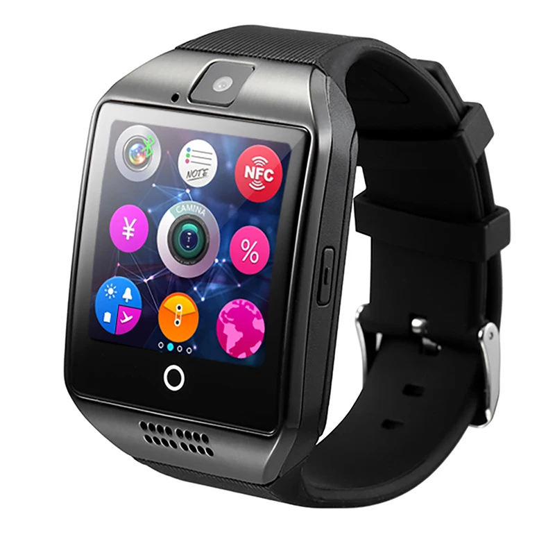 Nový Bluetooth Smart Hodinky Q18 Smartwatch Podpora NFC SIM Karta GSM kamera Podpora Android/IOS Chytrý Telefón PK GT08 DZ09 U80