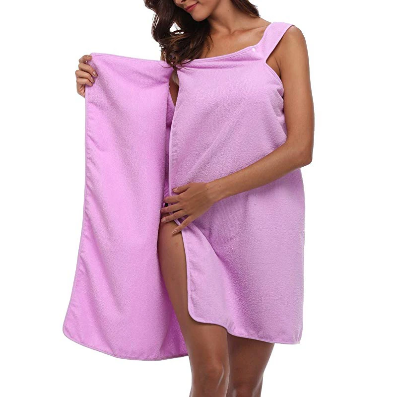 Nový Bytový Textil Ženy Rýchloschnúci Uterák Nositeľné Soft Tlačidlo Zábal Pevné Šaty Absorpčné Plážové Osušky Swim Spa Rúcha