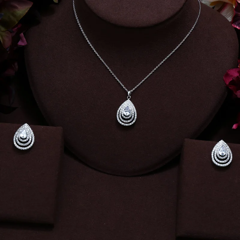 Nový dizajn luxusné AAA zirkón kvapka vody tvar náhrdelník prívesok pre ženy,vysoká kvalita strana/šperky, svadobné