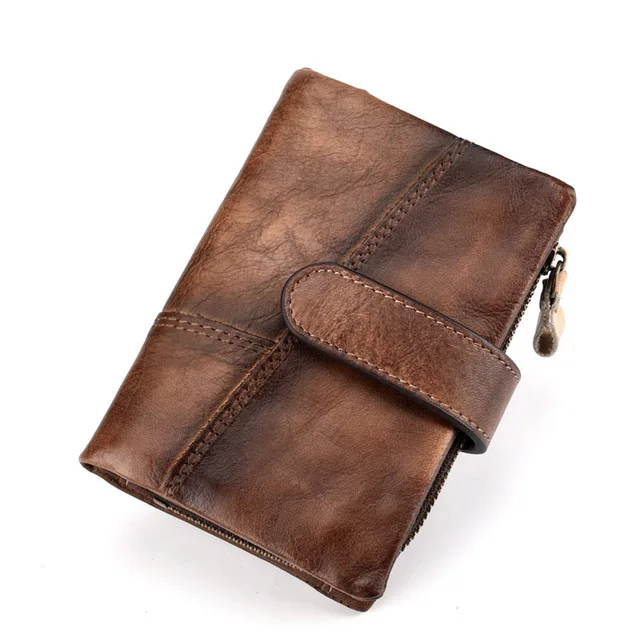 Nový kožený retro mužov a žien prierez farba peňaženky prvá vrstva kožený retro anti-magnetické peňaženky