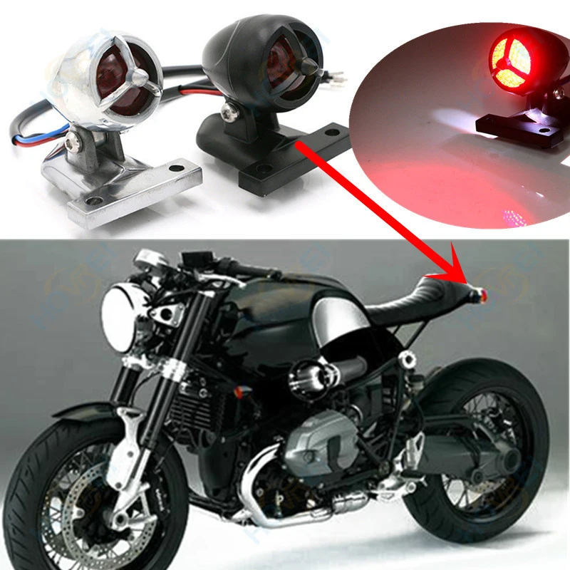 Nový motocykel, Hliníkové retro špz skúter Bullet LED Zadné zadné Svetlo Brzdové svetlá na Čítanie Pre Harley Chopper Cafe Racer