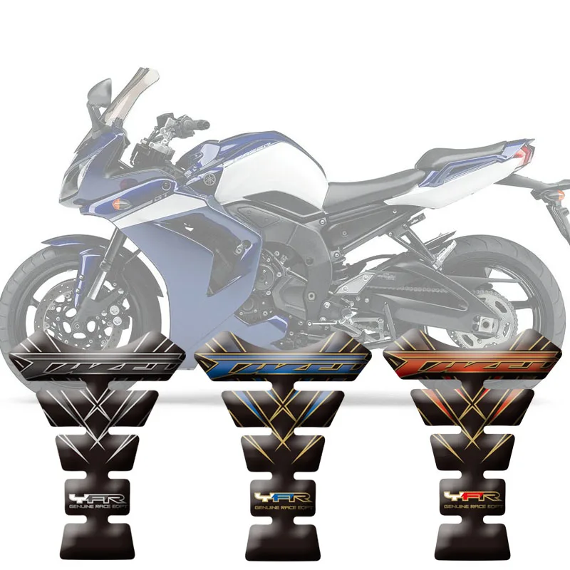 Nový Motocykel Ochranné DecalsTank Pad Chránič Nálepky 3DFish Kosti Nálepky Fishbone Ochranné Na Yamaha Fazer 600 FZS 1000
