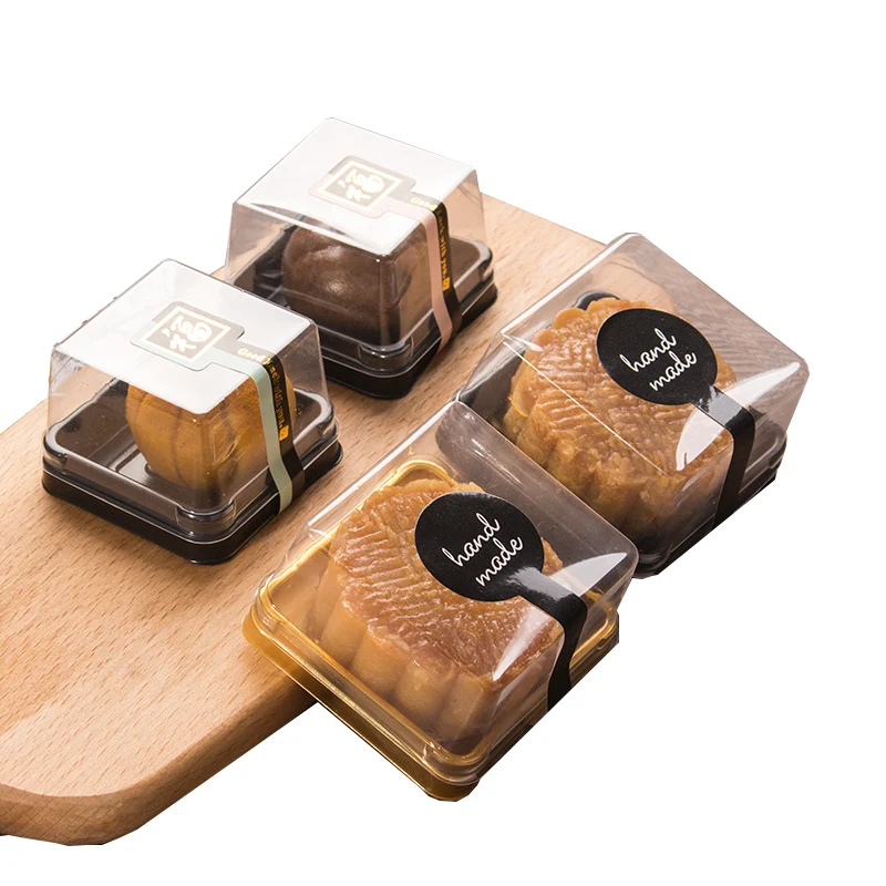 Nový Produkt Podpora--100ks=50sets 7.8*7.8*4cm Plastové Candy Box Svadobnú Tortu boxy Muffin Kontajner Potravín Darčekové Balenie box
