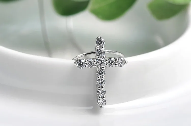 Nový príchod kvalitnú módu kríž lesklé zirkón 925 sterling silver dámy'pendant šperky, náhrdelníky darček k narodeninám