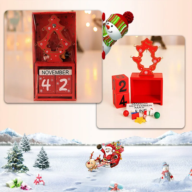 Nový Rok 2020 Veselé Vianočné Dekorácie Pre Domov Vianočné Mini Drevené Kalendár Vianočné Ozdoby Domáce Dekorácie Plavidlá Darček