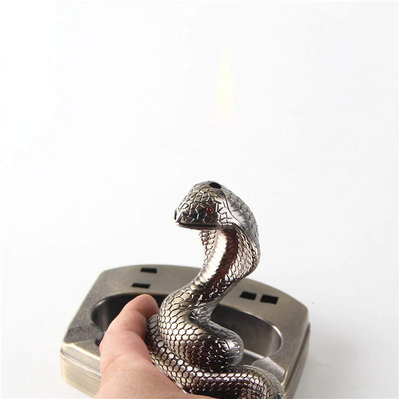Nový typ živice kovový popolník Cobra model popolník s ľahšími dvojaký účel cigariet príslušenstvo doprava Zadarmo