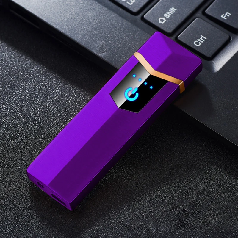 Nový Ultra Tenké Cigarety Elektrický Zapaľovač Dotyk Indukčné Ľahšie Obojstranný Lgnition USB Nabíjateľné Zapaľovače Narodeninám