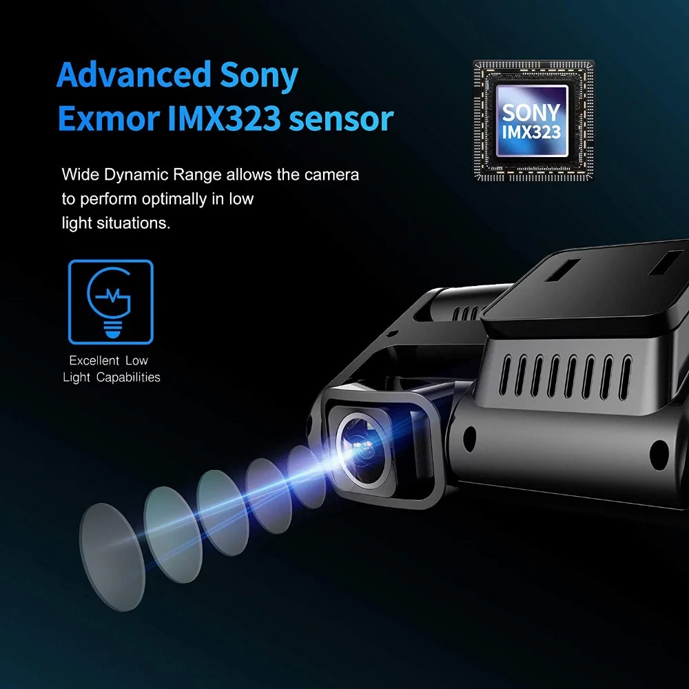 Nový upgrade 360-stupňový panoramatický 4K 2160P, WIFI, GPS, Duálny objektív auta DVR Sony IMX323 snímač HD nočné videnie fotoaparát záznamník