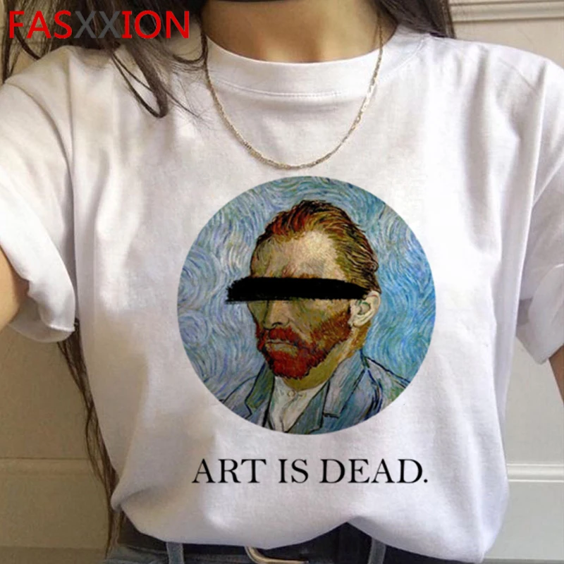 Nový Van Gogh Van Goghing Van Preč Estetické T Shirt Ženy Legrační Karikatúra Harajuku T-shirt Ullzang Meme Tričko 90. rokoch Top Tees Žena