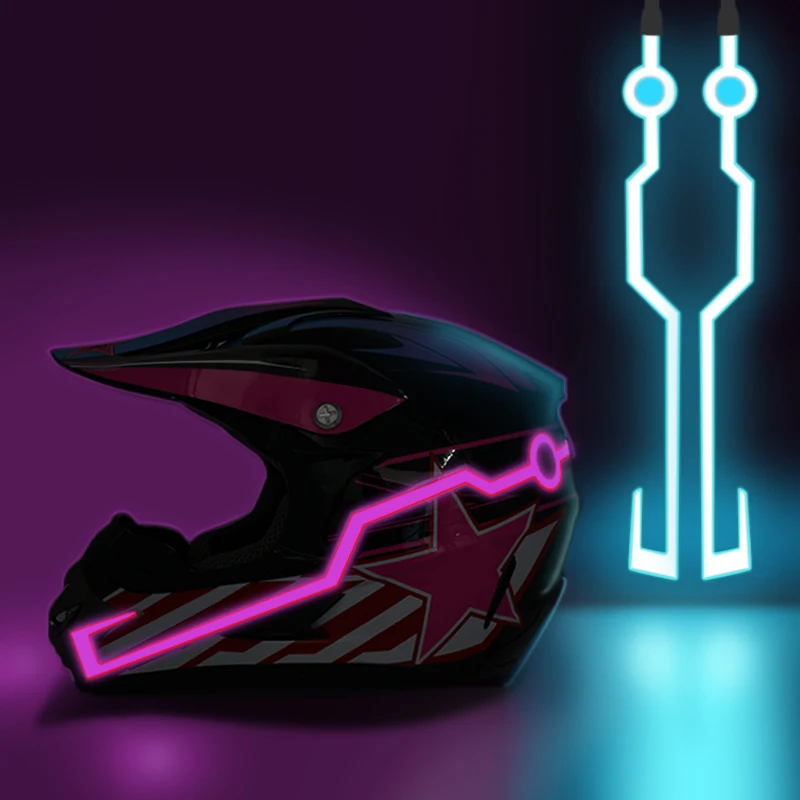 Nuoxintr Motocyklové Prilby Signál Odolný Blikajúce Prúžok Noc Motocross Jazdecká Prilba Auta Nepremokavé Bar LED Svetelné Pásy