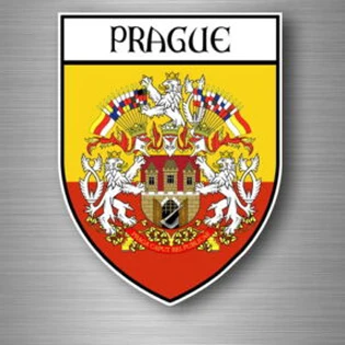 Nálepku Auto, Motorku erb Mesta, Vlajka Odznak Praha česká