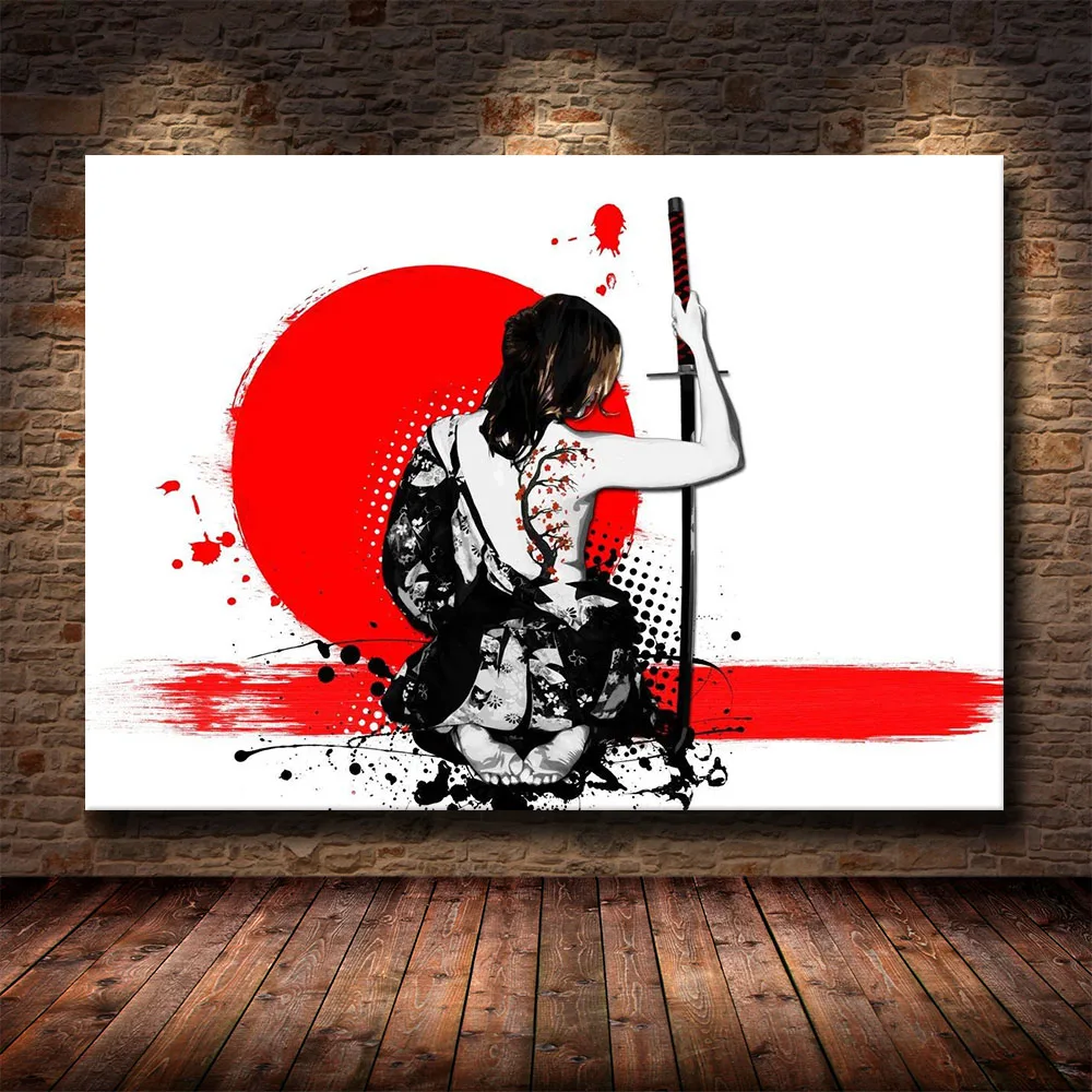 Nástenné Kresby, Maľby Domáce Dekorácie Obrnené Samuraj Japonskom Anime Plátno, Vytlačí Obrázky Modulárny Nordic Plagát Na Obývacia Izba