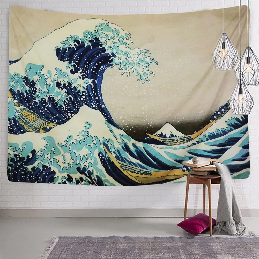 Nástenné Závesné Gobelín Kanagawa Oceánu Vlny Mount View Deka Umenie Domova