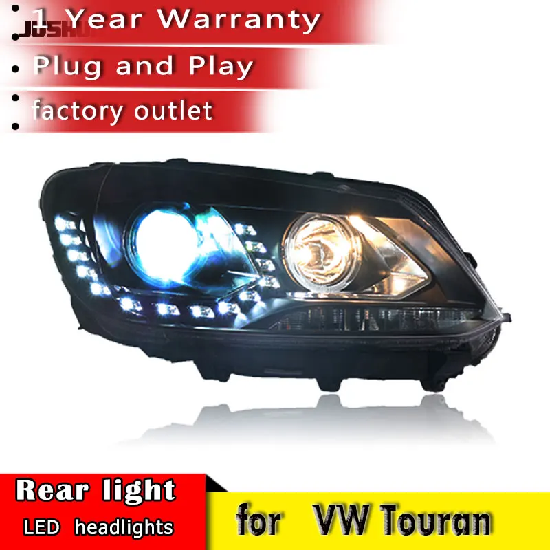 Obdobie 2010-Touran LED Reflektor DRL Schoval Hlavu Lampy Angel Eye Bi Xenon Lúč Príslušenstvo Auto Styling Nové na VW Touran Svetlomety