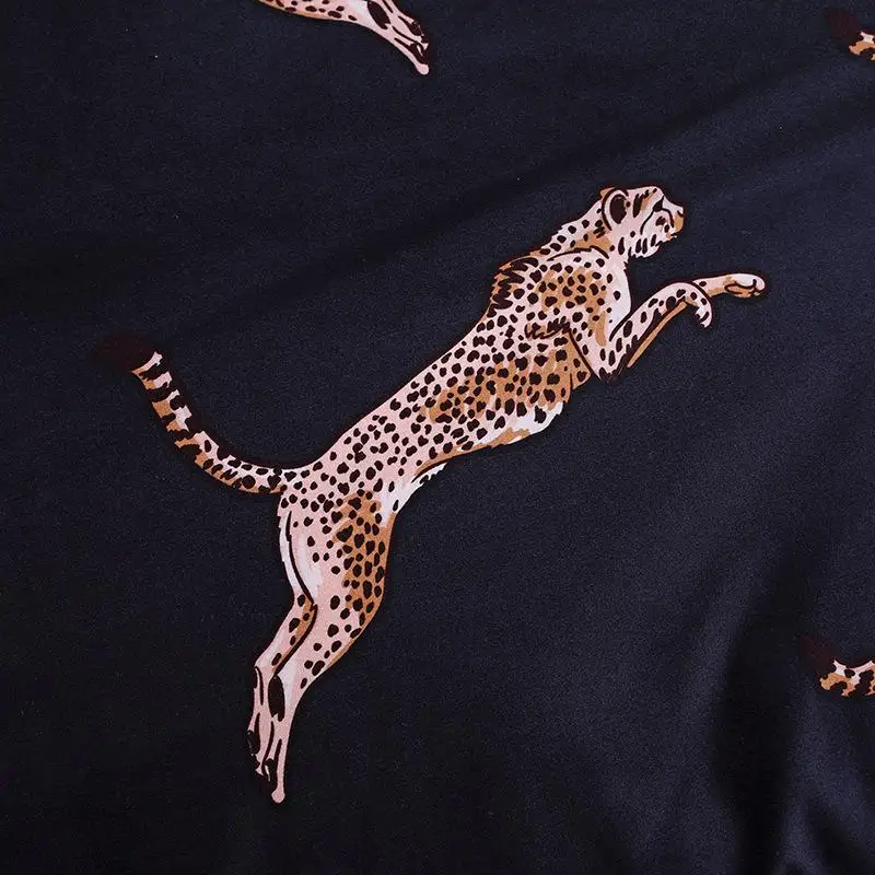 Obliečky Kryt King Size Queen Size Cumlík Sady Leopard Tlač posteľná bielizeň Nastaviť AB#196