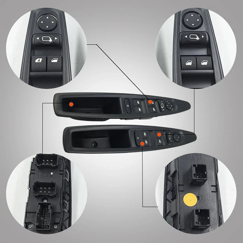 Odolné Auto, Elektrické Okná Prepínač ABS Plast Spínača Panel Čierne Spätné Zrkadlo Prepínač pre Citroen C4