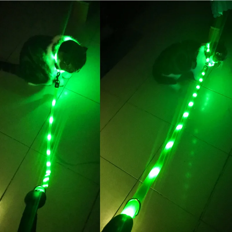 Odolné LED Vodítku Pet Nastaviteľné USB Psa Golier Môžu Byť Recyklované Pomocou Plnenie Svetlo Svetlá Chodiť Obojok Pet Vodítku