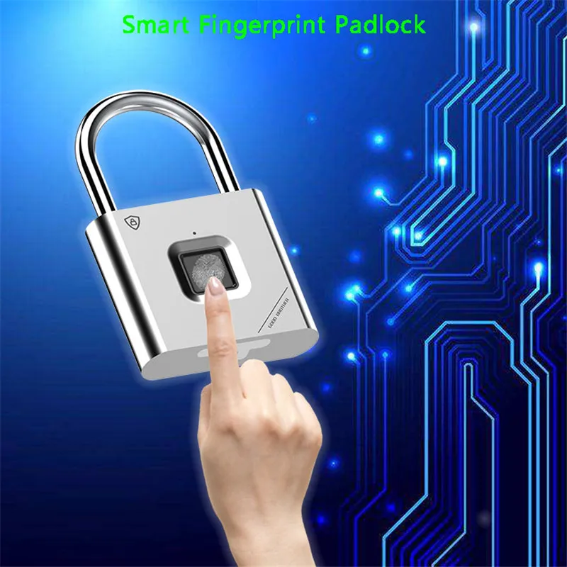 Odtlačkov prstov Smart Lock Zámkom Thumbprint Dvere visacie zámky Prenosné Anti-Theft Odtlačkov prstov Zámok pre Vak Zásuvky Kufor
