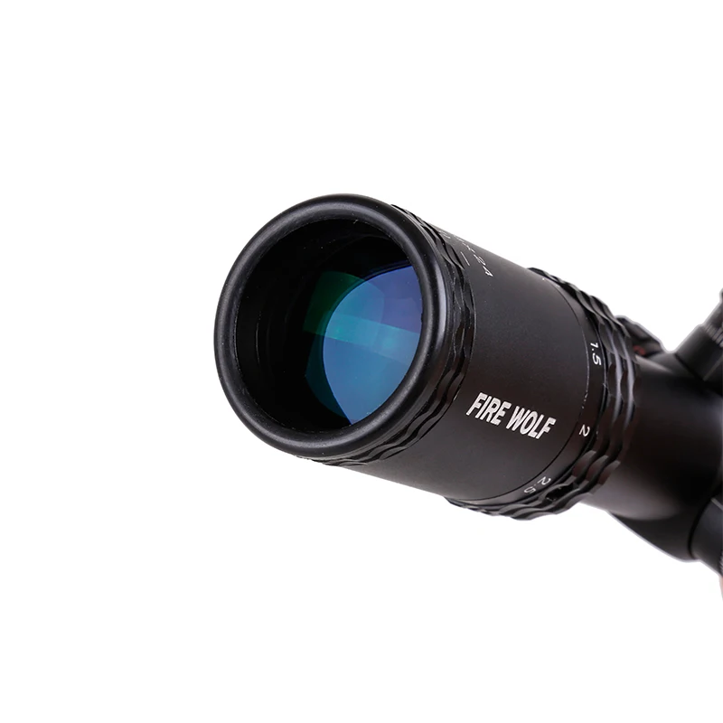 OHEŇ VLK 1-4X24E Riflescopes Lov Red Dot Odbory, Kompaktné Pušky Rozsah Osvetlené Reticle w/ Úchyty Pre AR15 AK