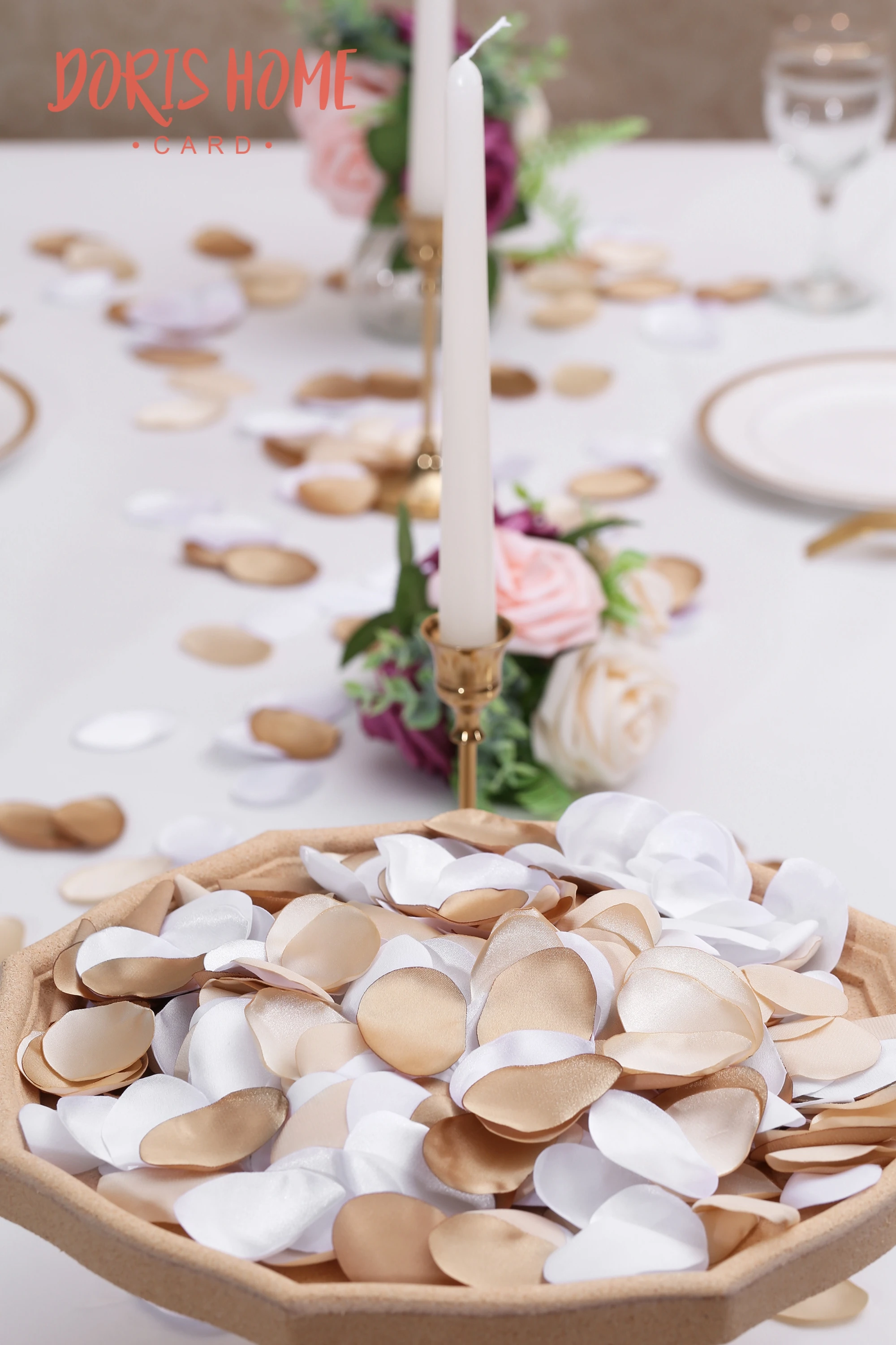 Okvetné Lístky ruží Hodváb okvetné Plátky Kvet Dievča Scatter Lístkov na Svadobný Stôl Centerpieces Strany jedálenský Stôl Dekorácie (300pcs)