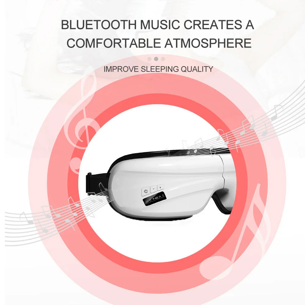 OLIECO USB Tepelnej Bluetooth Hudba Očí Masér Bezdrôtový Hot Kompresie Upozorňuje Elektrické Oči Masáž Stroj Cestovná Skladacia