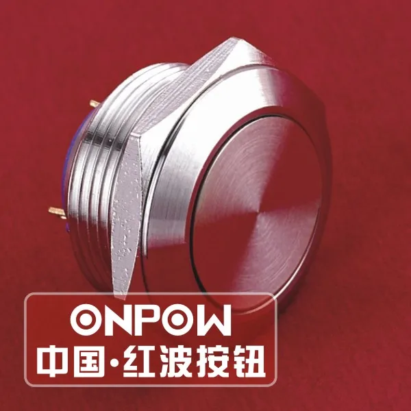 ONPOW 19 mm IP65 1NO Nehrdzavejúcej ocele Momentálne Pin terminálu stlačte Tlačidlo Switch s Plochou servomotora (GQ19SF-10/J/S) CE,ROHS