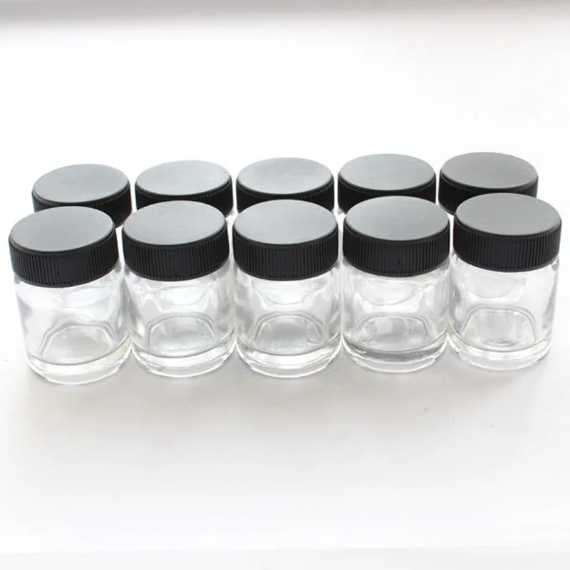 OPHIR 10pcs/veľa 22cc Fľašiach Airbrush Sklenených Fliaš (farba cup) Crystal Clear Airbrush Náhradné Fľašu _AC015-10x