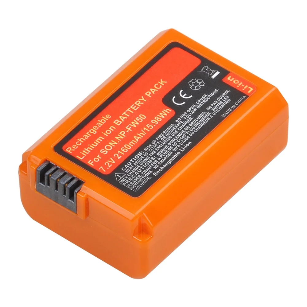 Orange NP-FW50 NP FW50 Batérie (2160mAh) pre Sony Alpha a6500 a6300 a6000 a5000 a3000 NEX-3 A7 A7II A7RII A7SII A7S A7S2 A7R A7R