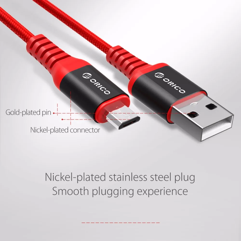 ORICO MTK Mikro USB Kábla 2.4 Rýchle Nabíjanie USB Dátový Kábel pre Samsung Xiao LG Tablet Android Mobilný Telefón, USB Nabíjací Kábel