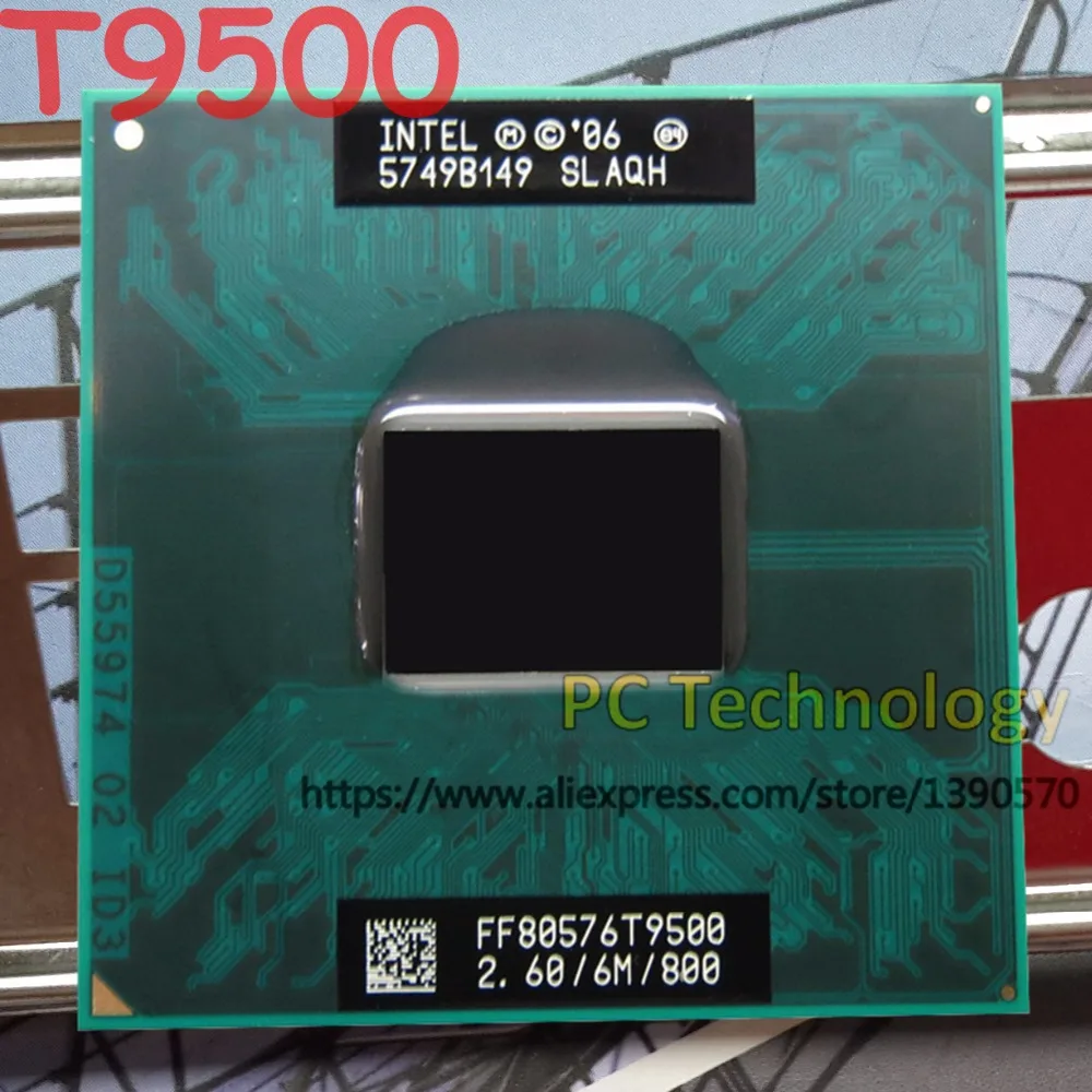 Originál Intel Core2 Duo CPU T9500 (6M Cache, 2.6 GHz, 800 mhz FSB) Socket 479 Notebook procesor pre GM45 PM45 doprava zadarmo
