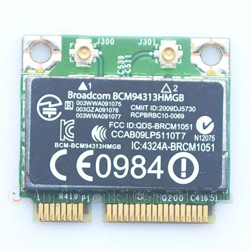 Originál Nové Karta WLAN BCM94313HMGB pre HP Pavilion dv7-6000 dv6-6000 802.11 n WiFi + Bluetooth 3.0 600370-001 Mini PCI-E karty
