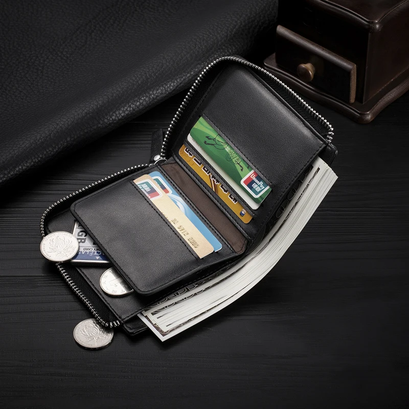 Originálne Kožené Mužov Peňaženky Karty Držiteľa Rfid MiniMoney Taška Luxusné Chlapci Peňaženka Kožená S Mince Vrecku NFC ID Kreditnej Karty, Peňaženku