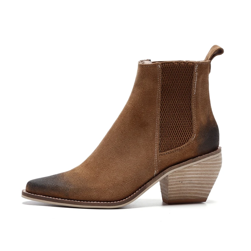 Originálne Kožené ženy Členková obuv 22-26.5 cm, dĺžka nohy krava semiš jar jeseň hot predaj feetwear Európe a Spojených Štátoch