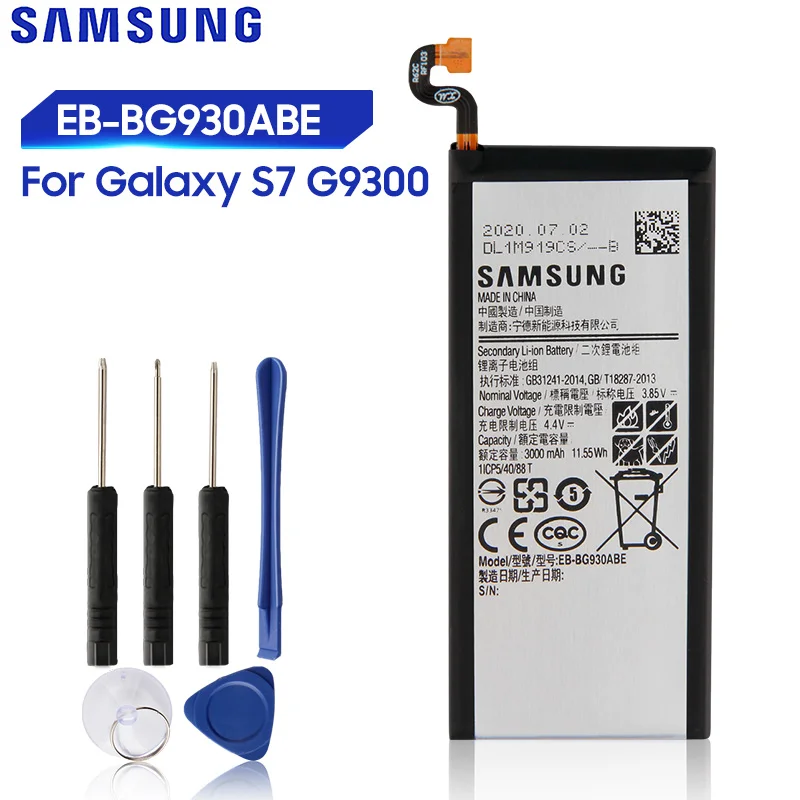 Originálne Náhradné Batérie Samsung Galaxy S7 SM-G9300 G9300 G930F G930A G9308 EB-BG930ABA EB-BG930ABE 3000mAh