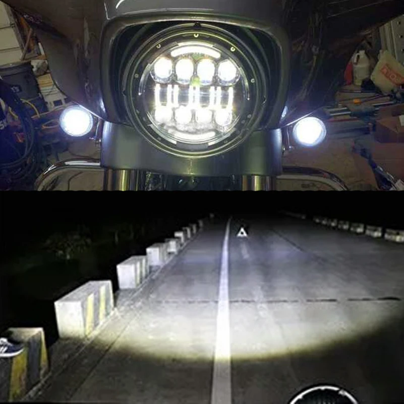 OTBS 7 palcový LED Reflektor s DRL Halo pre Harley Ultra Classic Electra Glide Street Glide Fat Boy Road King Svetlomet