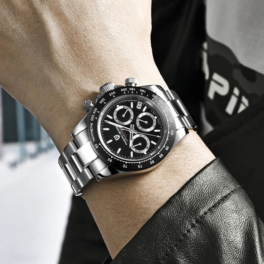 PAGANI DIZAJN pánske hodinky top značky luxusné automatické hodinky dátum mužov quartz hodinky pre mužov chronograf Japonsko VK63 reloj hombre