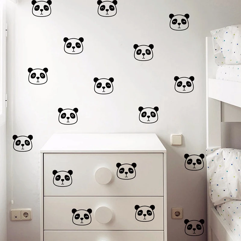 Panda Stenu Škôlky Dekor , Roztomilá Panda Tvár Vinyl Na Stenu-Nálepky Pre Deti Izba Wall Art Decoration